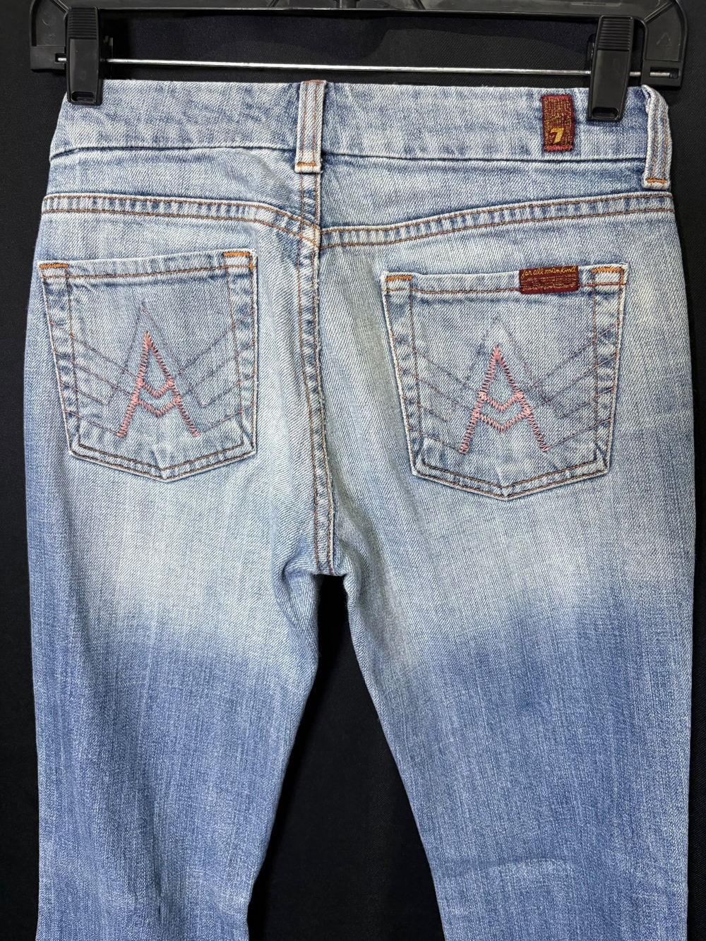 Low Rise 7 For All Mankind Light Blue Bootcut Jeans - Picture 4 of 7